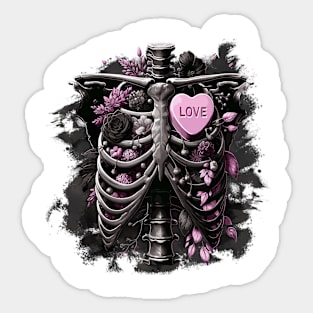 Ribcage | Moody Aesthetics | Edgy Valentines Sticker